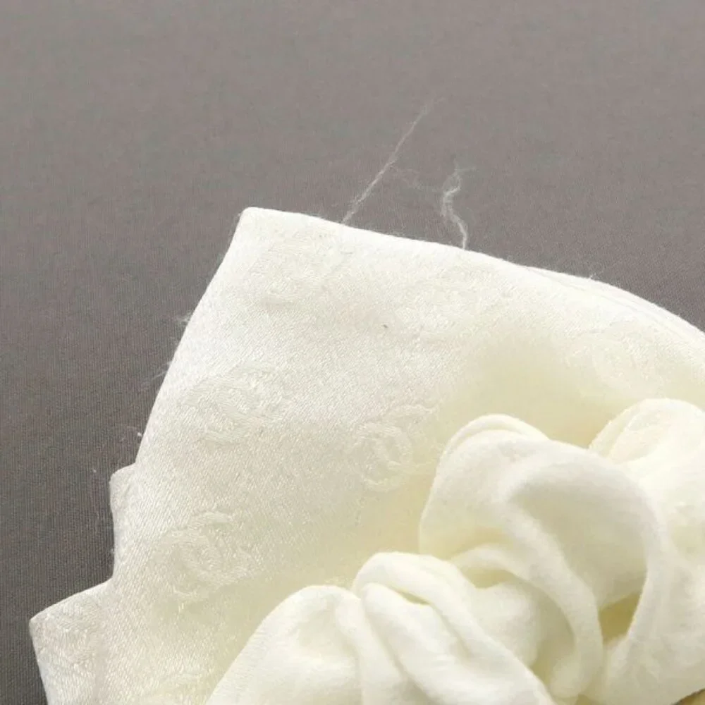 Chanel CC Logo Hair Scrunchie White - Picture 5 of 6